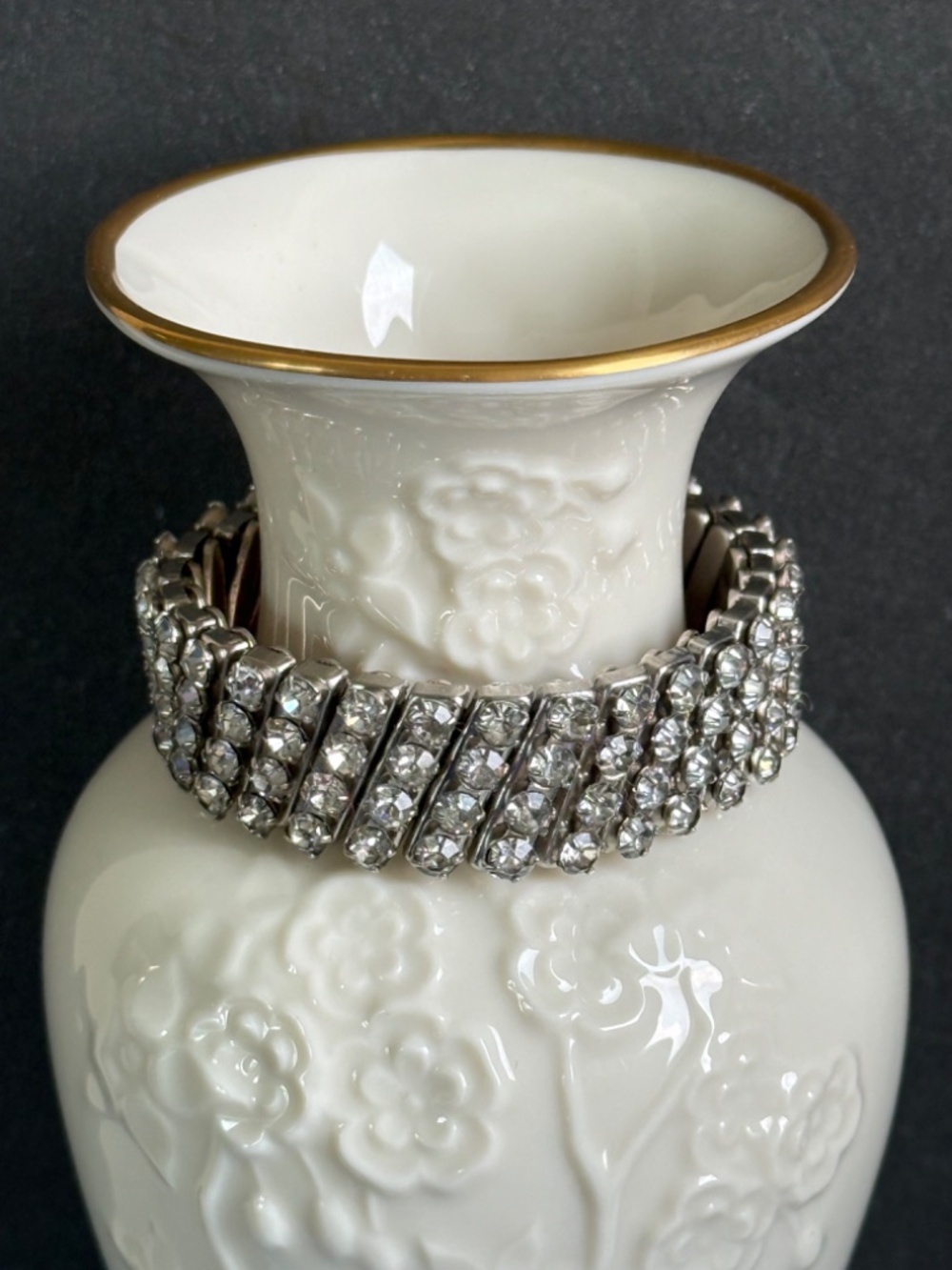 VINTAGE Clear Rhinestone Expansion Bracelet MCM